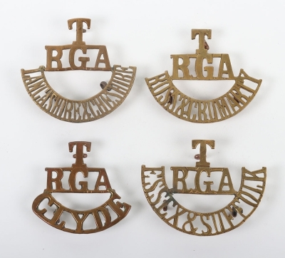 4x WW1 Royal Garrison Artillery Territorial Shoulder Titles