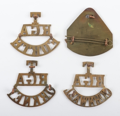 4x WW1 Royal Garrison Artillery Territorial Shoulder Titles - 2