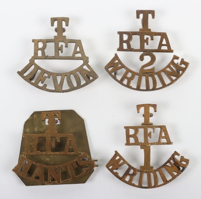 4x WW1 Royal Field Artillery Territorial Shoulder Titles