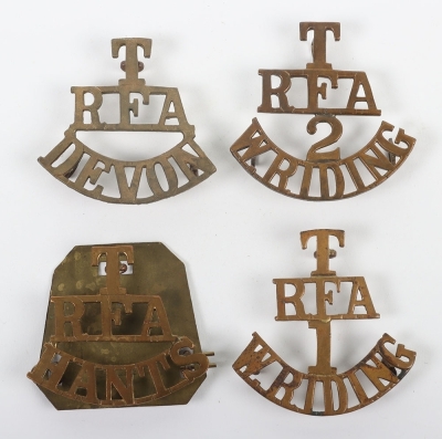 4x WW1 Royal Field Artillery Territorial Shoulder Titles