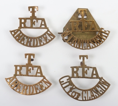 4x WW1 Royal Field Artillery Territorial Shoulder Titles