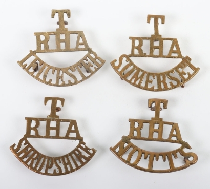 4x WW1 Royal Horse Artillery Territorial Shoulder Titles