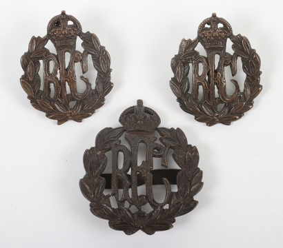 WW1 Royal Flying Corps Officers Cap and Collar Badge Set