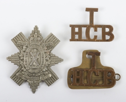 Highland Cyclist Battalion Other Ranks Cap Badge and Shoulder Titles