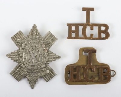 Highland Cyclist Battalion Other Ranks Cap Badge and Shoulder Titles
