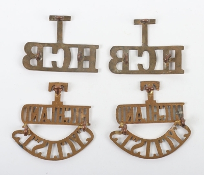2x Pairs of WW1 Highland Cyclist Battalion Shoulder Titles - 2
