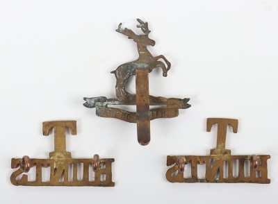 Huntingdonshire Cyclists Cap Badge and Shoulder Title Group - 2