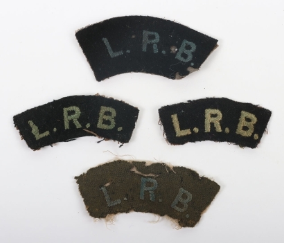 4x WW1 London Rifle Brigade Cloth Shoulder Titles