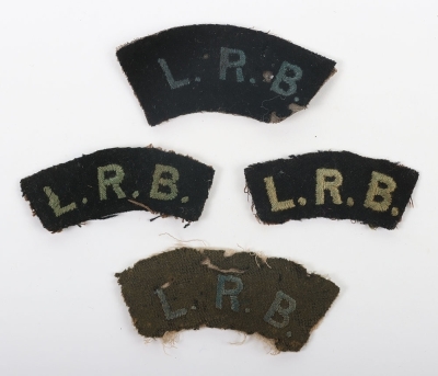 4x WW1 London Rifle Brigade Cloth Shoulder Titles