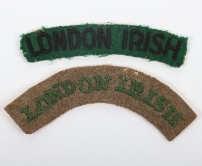 2x 18th (London Irish) County of London Regiment Cloth Shoulder Titles