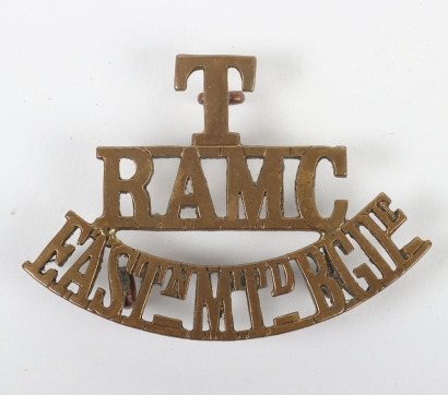 Scarce WW1 Eastern Mounted Brigade Royal Army Medical Corps Territorial Shoulder Title