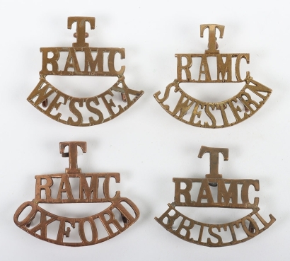 4x WW1 Royal Army Medical Corps Territorial Shoulder Titles