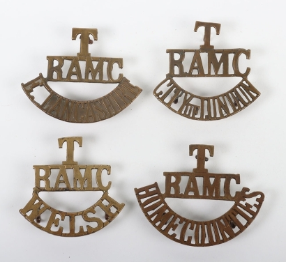 4x WW1 Royal Army Medical Corps Territorial Shoulder Titles
