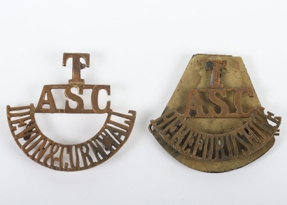 2x Scarce Army Service Corps Territorial Shoulder Titles