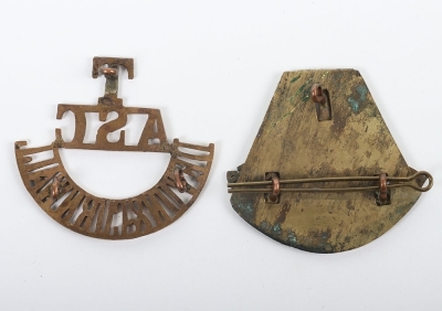 2x Scarce Army Service Corps Territorial Shoulder Titles - 2