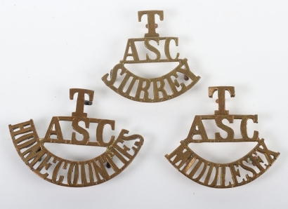 3x Army Service Corps Territorial Shoulder Titles