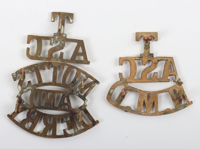 2x Army Service Corps Territorial Shoulder Titles - 2