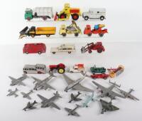 Playworn Dinky Commercial vehicles and Aircraft