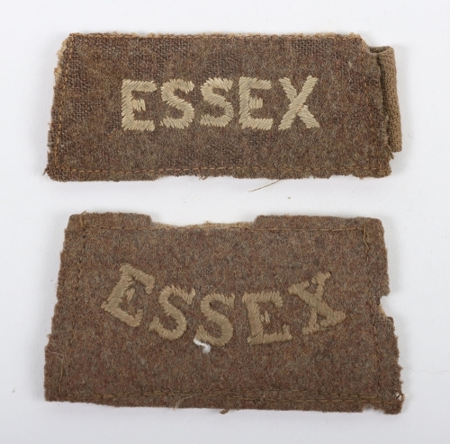 2x WW1 Essex Regiment Slip-on Shoulder Titles