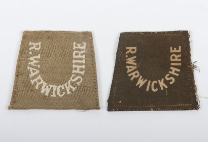 2x Variations of Royal Warwickshire Regiment WW1 Slip-on Shoulder Titles