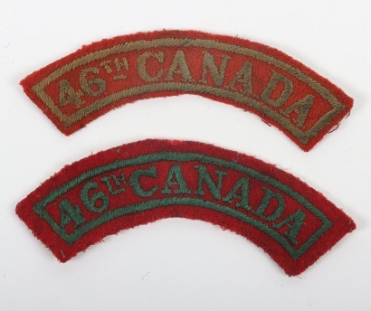 2x 46th (South Saskatchewan) Canadian Expeditionary Force Cloth Shoulder Titles