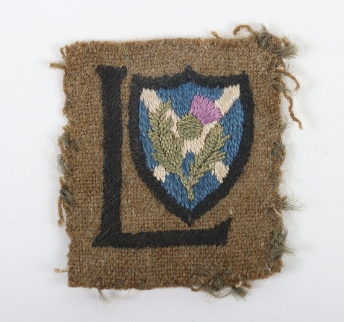 WW1 British 52nd Lowland Division Cloth Formation Sign