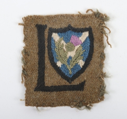 WW1 British 52nd Lowland Division Cloth Formation Sign