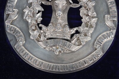 Cased Gordon Highlanders Officers Plaid Brooch - 3
