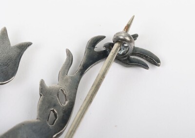Hallmarked Silver Seaforth Highlanders Officers Glengarry Badge - 6