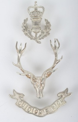 EIIR Queens Own Highlanders Officers Silver Headdress Badge