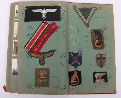 WW2 British Scrap Book Album, Featuring Cloth Insignia, Polish Armoured Division.