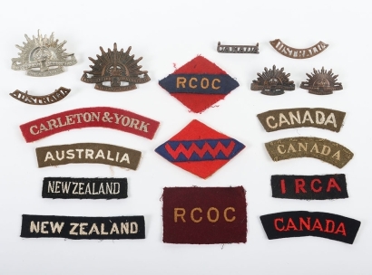Grouping of Canadian and Commonwealth Badges and Insignia