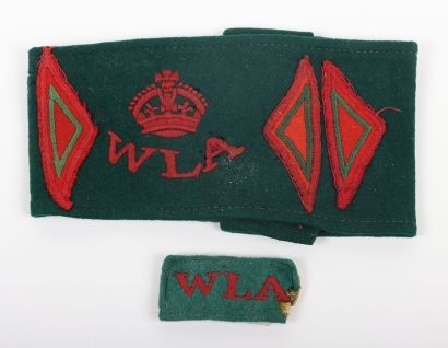 WW2 Women's Land Army Armband and Slip-on Shoulder Title