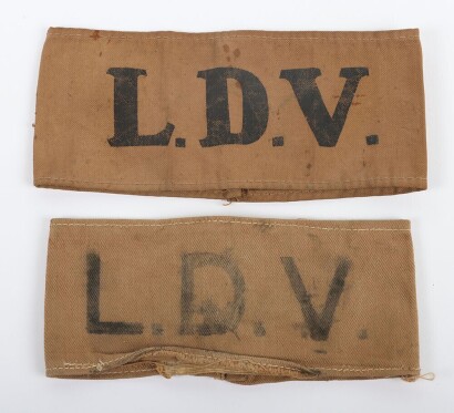 WW2 Local Defence Volunteers (LDV) Arm Bands.