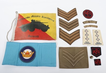 WW2 RAF Air Officers Commanding Staff Car Pennant, Cloth Insignia, Home Guard & Auxiliary/National Fire Service.