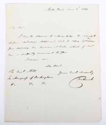 Frederick Duke of York (1763-1827) Signed Letter