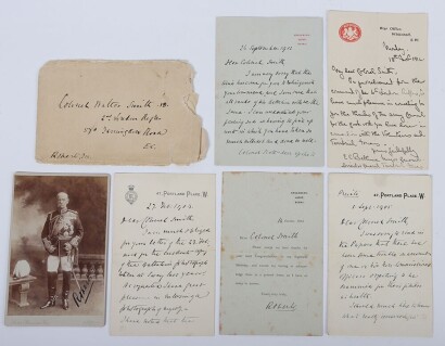 Signed Photograph and Correspondence Sent by Field Marshal Lord Roberts VC to Colonel Walter Smith 2nd London Rifles