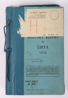 British Military Report Book on Libya 1936, with Period Maps of North Africa.