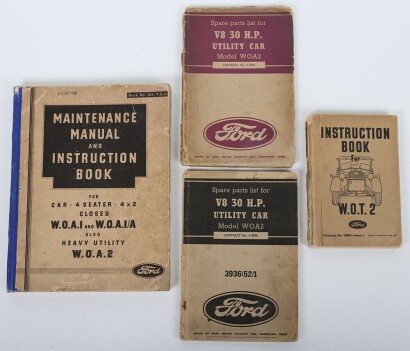 WW2 British Ford WOT2 Service Manuals and Spare Lists.