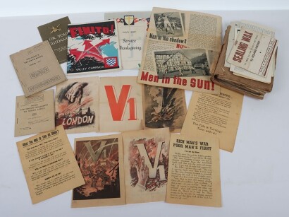 WW2 German Propaganda Campaign Leaflets Relating to the V1 Flying Bomb.