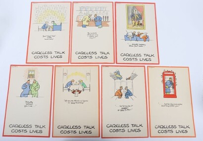 WW2 'Careless Talk Cost Lives' Posters, 7 Original Examples