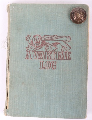 WW2 British Prisoner of War Log / Sketch Book & Escape Button, to an Officer Captured during the Battle of Gazala.