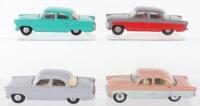 Four Unboxed Tri-ang 100 Ford Zodiac Spot On Models