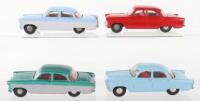 Four Unboxed Tri-ang 100 Ford Zodiac Spot On Models