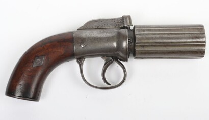 6 shot 54 bore self cocking percussion pepperbox revolver