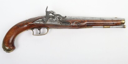 22 bore Bohemian percussion holster pistol converted from flintlock