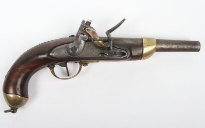 13 bore Turkish military flintlock lanyard pistol of French M.1822 type