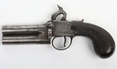 Double barrel 80 bore over an under boxlock tap action percussion travelling pistol