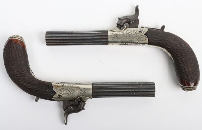 Pair of 68 bore boxlock percussion pocket pistols
