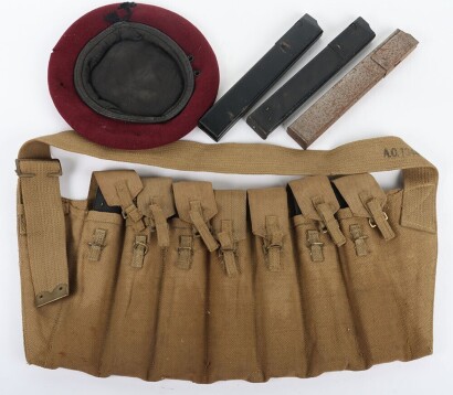 WW2 British Airborne Forces Sten Gun Magazine Bandolier.